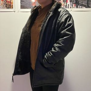 90s Reversible Leather and Fur Jacket